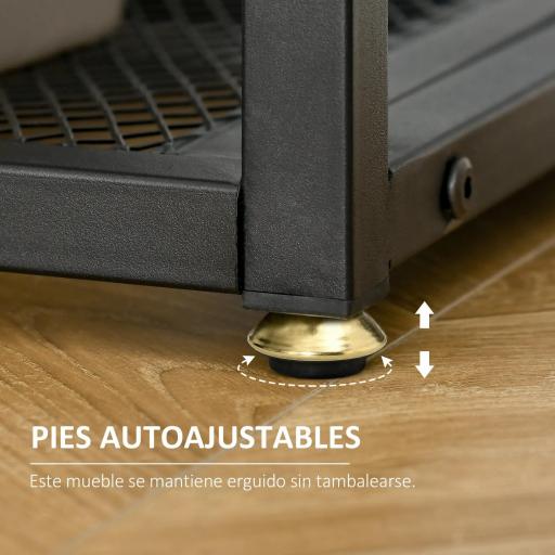 Mesa Consola de Entrada 108x28x85 cm Mueble Recibidor con Encimera de Cristal Estante y Rejilla Inferior Marco de Acero para Pasillo Salón Extremo del Sofá Negro [4]