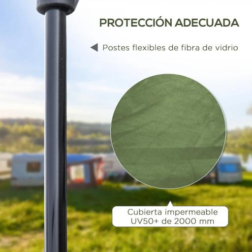 Tienda de Camping Pop-up para 2-3 Personas Impermeable 2000 mm con Bolsa de Trasporte 210x210x150 cm Verde [5]