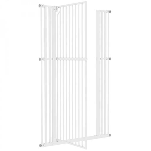 Barrera de Seguridad Niños Perros y Gatos Extra Alta 160cm Extensible 76-105cm para Puertas Escaleras Cierre Automático [12]