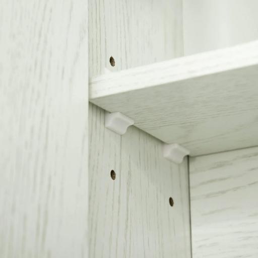 Armario de Baño con Espejo 3 Puertas Estante Ajustable y Compartimento 90x15x75 cm Blanco [8]