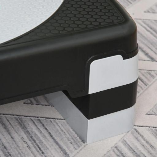 Step de Aeróbic, Step para Fitness Antideslizante con Altura Regulable 3 Niveles de 10/15/20 cm, Tabla Plataforma Stepper para Ejercicio en Casa Gimnasia, Carga 150 kg 80x31x20 cm, Gris [4]