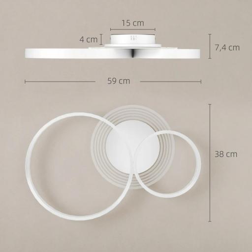 Lámpara de Techo LED 40W 3000 K/4000 K/6500 K para Dormitorio Salón Cocina Comedor Blanco [1]