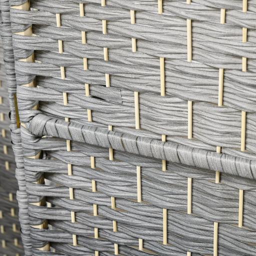 Separador de Ambientes de 4 Paneles Biombo Plegable 180x180 cm Pantalla de Privacidad de Polipropileno Gris Mixto [9]