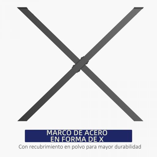 Conjunto de 2 Patas para Mesa Estilo Industrial 80x72 cm en Forma de X Patas de Muebles de Acero para Soporte con Protectores Tornillos de Montaje Incluidos Negro [8]