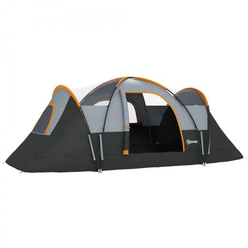 Tienda de Acampada para 5-6 Personas Impermeable 3000mm+ con Bolsa de Transporte y Gancho 455x220x180 cm Gris [9]