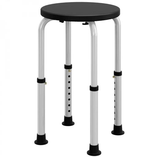 Taburete de Ducha de Aluminio con Altura Regulable Antideslizante Carga 135 kg para Ancianos y Discapacitados [9]