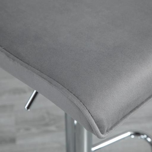 Conjunto de 2 Taburetes de Bar Sillas Altas Modernas con Altura Regulable y Asiento Giratoria 41x51x97-117 cm Gris [7]