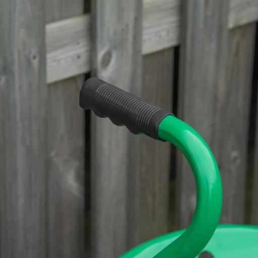 Asiento de Jardín con Ruedas Asiento Giratorio y Ajustable en Altura Bandeja de Herramientas Cesta para Exterior Verde [3]