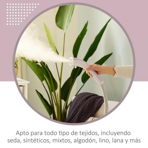 Plancha Vertical 1800W 1,4 L con Temperatura Ajustable en 11 Niveles y Barra Telescópica para Hogar Oficina Rosa [3]