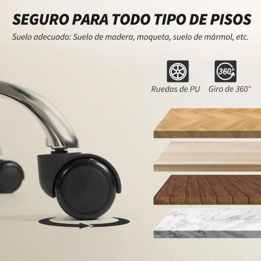 Silla de Escritorio con Reposapiés Respaldo Reclinable Alto Acolchado Grueso Tapizada en Cuero Sintético Ruedas Azul [3]
