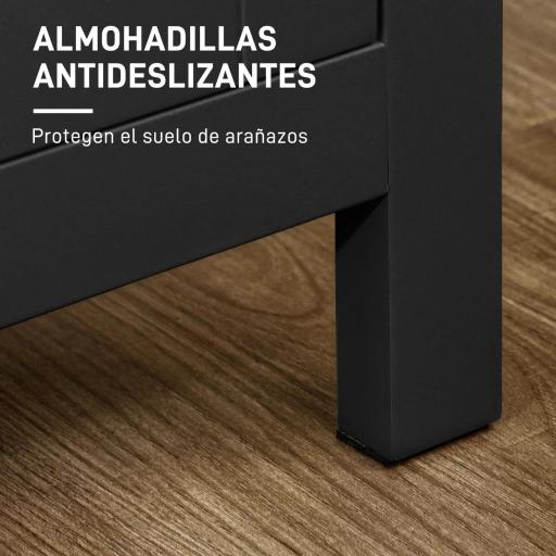 Aparador de 3 Puertas Aparador de Salón con Estantes Ajustables para Cocina Entrada Comedor Negro 120x40x70 cm [7]