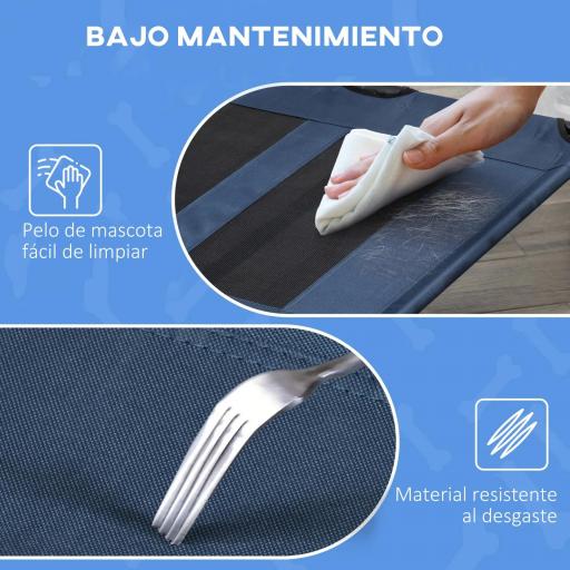 Cama Elevada para Perros Gatos Portátil Cama para Mascotas con Zona de Malla Transpirable y Tela Oxford para Interior Exterior 122x92x23 cm Azul [4]