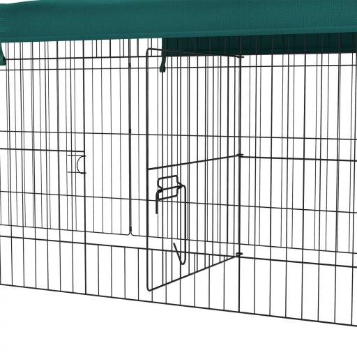Jaula para Animales Pequeños de Acero con Puertas y Tela Superior para Conejos Chinchillas Gallinas 220x85x70 cm Verde [7]