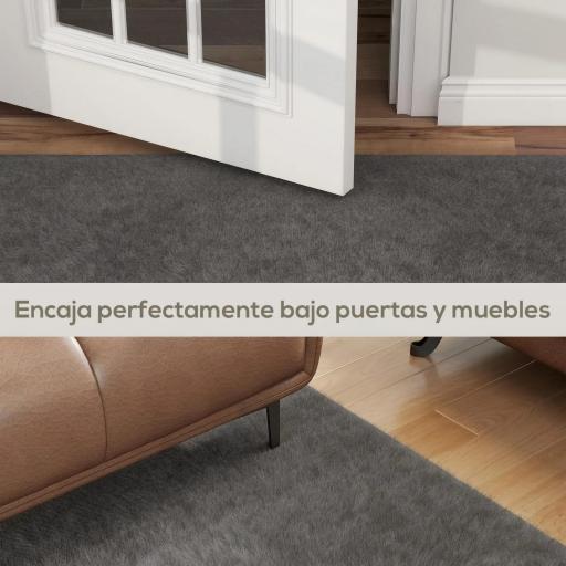 Alfombra Salón 160x230 cm Lavable en Lavadora Pelo Largo Estilo Moderno Tapete para Sala de Estar Dormitorio Gris Claro [7]