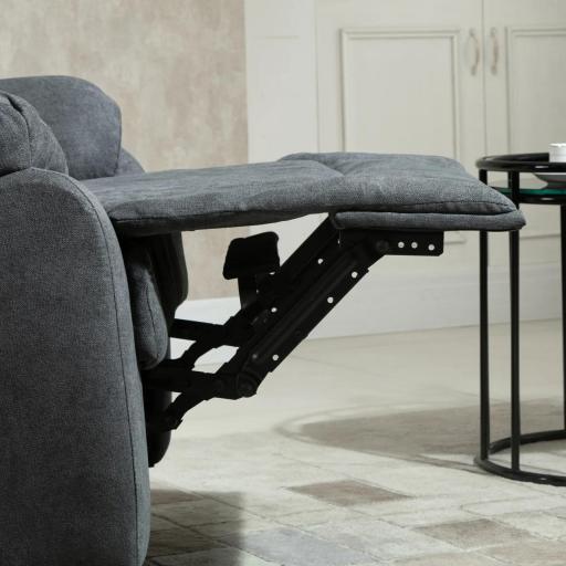 Sillón Reclinable Manualmente 150 Grados con Reposabrazos y Reposapiés Acolchado Grueso de Esponja Soporta hasta 150 kg 97x96x105,5 cm Gris [9]