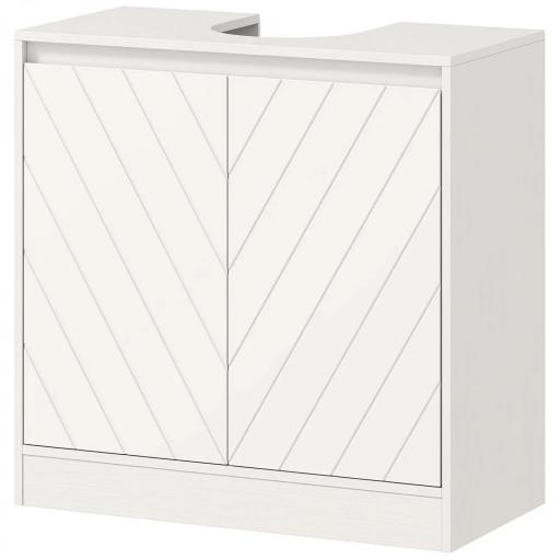 Mueble Bajo Lavabo Mueble de Baño con 2 Puertas Estante Ajustable para Lavabos con o sin Pedestal 60x30x59,8 cm Blanco [9]