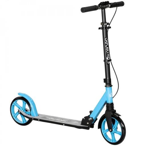 Patinete Plegable para Adultos y Niños de +14 Años Scooter con Manillar Ajustable 91,5x36,5x91-104 cm Azul [8]
