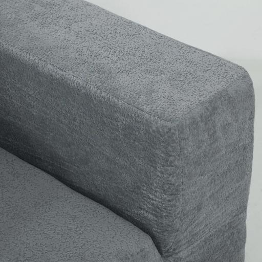 Sofá Seccional en Forma de U Sofá Modular con 2 Taburetes 2 Almohadas Reposabrazos Anchos sin Montaje Gris [7]