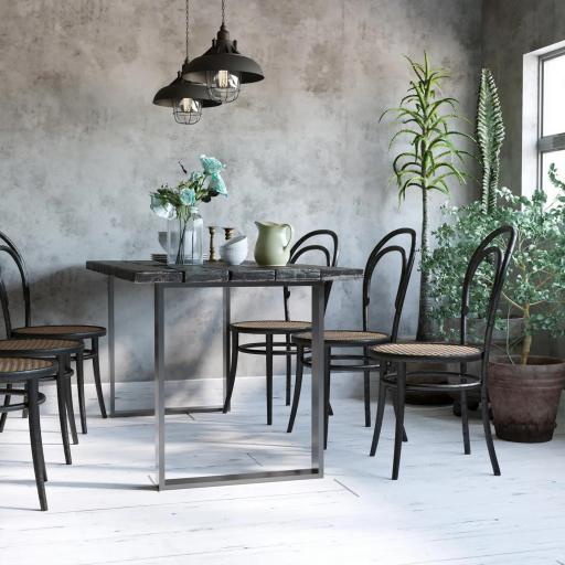 Conjunto de 2 Patas para Mesa Patas de Diseño Rectangular con Tornillos Incluidos para Mesa DIY 60x72 cm Negro [1]