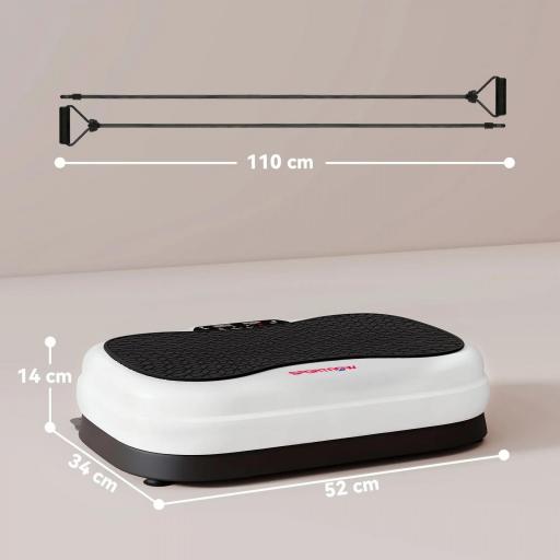 Plataforma Vibratoria con 50 Velocidades 3 Programas Pantalla LED Mando a Distancia Bandas Elásticas Ejercicio en Casa [1]