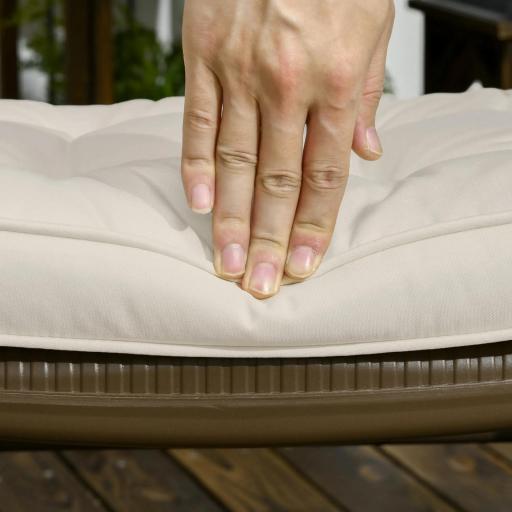 Conjunto de Cojines para Sillas de Comedor y Jardín Impermeable con 2 Amarres de Fijación 42x42x5 cm Crema [3]