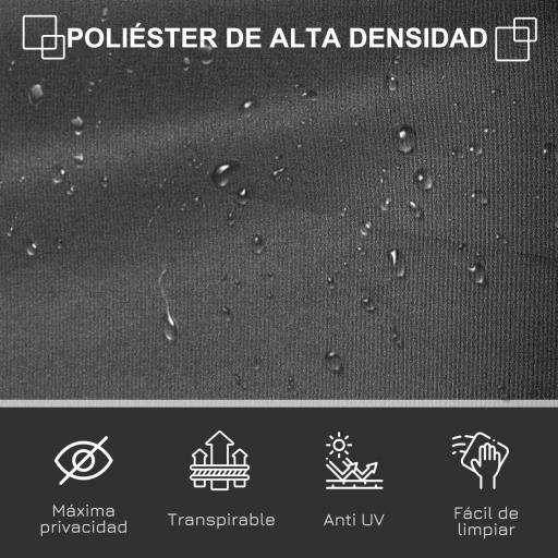 Toldo Lateral Retráctil 300x160 cm Pantalla Enrollable Mampara de Privacidad y Protección Solar para Balcón Terraza Gris [3]
