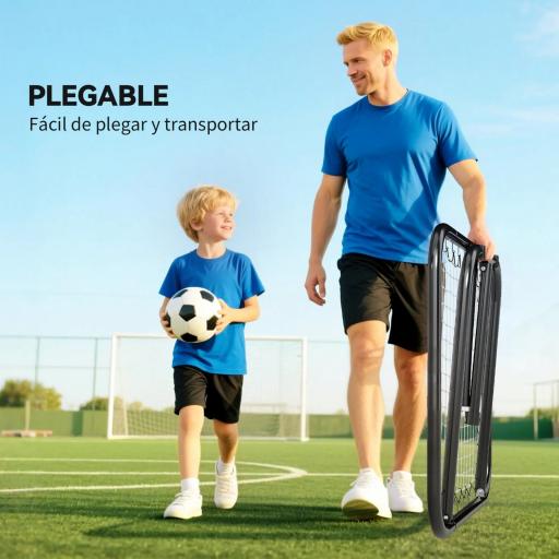 Red de Rebote Plegable Reboteador Ajustable en Ángulo de 5 Niveles para Entrenamiento de Fútbol Tenis Béisbol Deportes 78x84x65-78 cm Negro [7]
