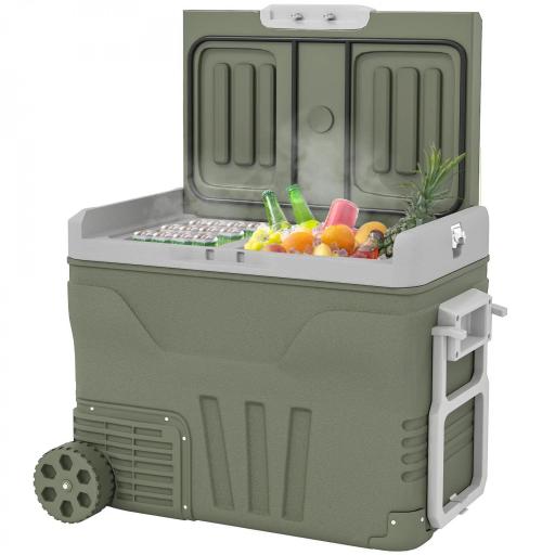Nevera Portátil Eléctrica 45L Refrigerador de Coche 12V/24V -20℃ a +20 ℃ con Pantalla LED Táctil 64,5x43,5x53 cm Verde [8]