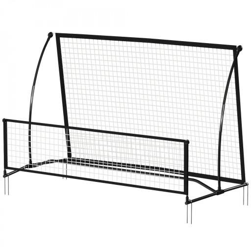 Red de Rebote Plegable 2 en 1 con Bolsa de Transporte para Entrenamiento de Fútbol y Béisbol 200x94x122 cm Negro [8]