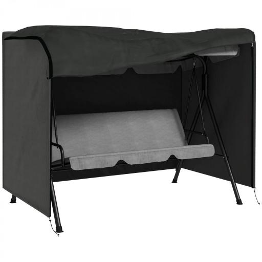 Funda para Balancín de Jardín con Cremallera Cubierta para Muebles de Exterior 205x124x164 cm Gris Oscuro [9]