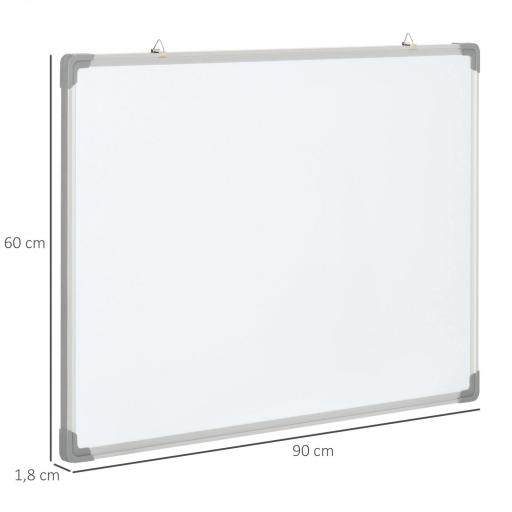 Pizarra Blanca Magnética Pizarra de Borrado en Seco con Borrador 4 Rotuladores y 10 Imanes 90x60 cm Blanco [1]
