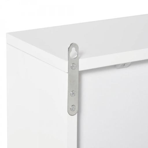 Armario de Baño con Espejo con 2 Puertas y Balda Ajustable Mueble Colgante de Estilo Moderno 48x14,5x45 cm Blanco [3]