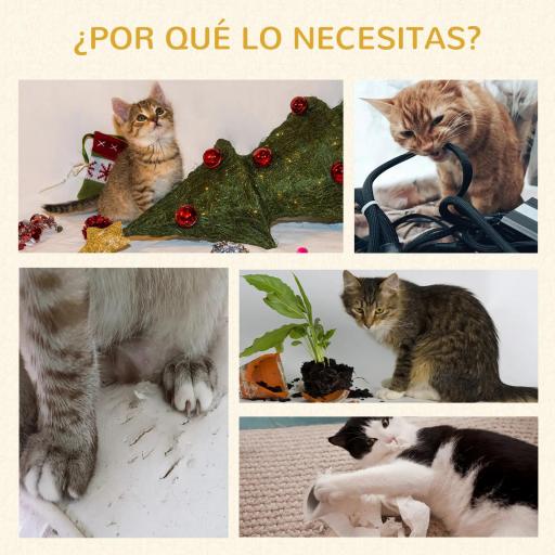 Árbol Rascador para Gatos Diseño de Cactus con Cama Cueva Poste de Sisal y Bola Colgante 68x30x67 cm Verde [2]