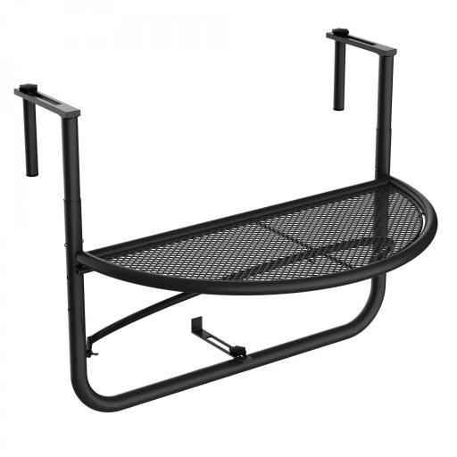 Mesa Colgante de Balcón Semicircular 60x47x50 cm Ajustable en Altura Simple y Conveniente para Barandilla de Balcón Terraza Patio [8]