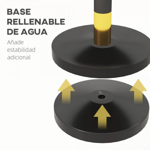 Postes Separadores de Acero Inoxidable de 2 Piezas 96 cm de Altura Base Rellenable 2 Cuerdas de Terciopelo Negro [3]