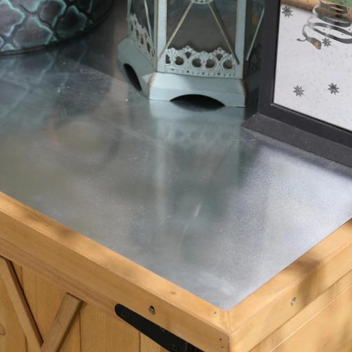 Armario de Jardín 0,24 m² 75x40x90 cm con 4 Estantes y Techo de Galvanizado para Almacenamiento de Herramientas Natural [6]