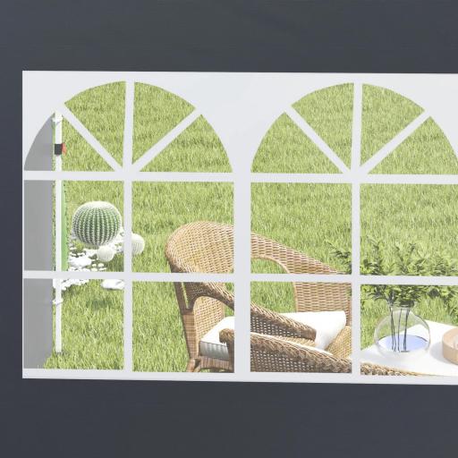 Paredes Laterales para Carpa de 3 x 3 m 2 Paneles de Tela Oxford de 300x200 cm con Ventana para Fiestas Gris Oscuro [5]