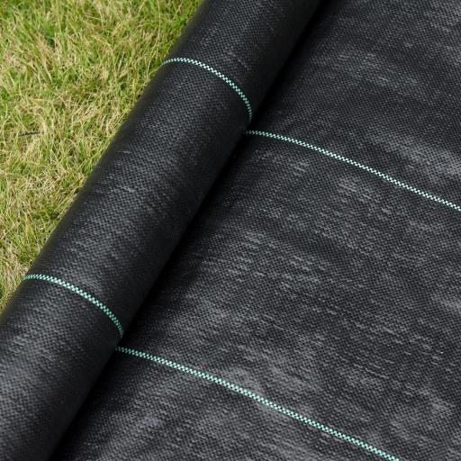 Malla Antihierbas Malla Geotextil 1x50 m Malla de Jardín contra Malas Hierbas 100 g/m² Rollo de Malla Antimaleza Negro [6]