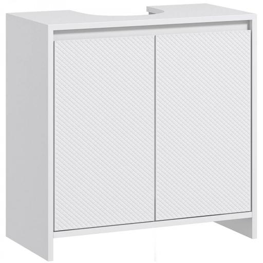Mueble para Debajo del Lavabo Moderno con Estante Mueble Lavabo con Pie Anti-vuelco Carga 40 kg 60x30x60 cm Blanco [8]