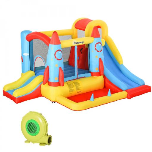 Castillo Hinchable para Niños +3 Años con 2 Toboganes Piscina y Zona de Salto 330x265x185 cm Multicolor [8]