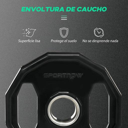 Conjunto de 2 Discos de Pesas de 10 kg con Orificio de 5 cm para Entrenamiento de Fuerza Ø32x4 cm Negro [4]