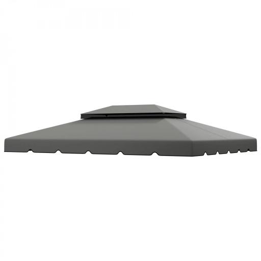 Toldo de Recambio para Cenador 4x3 m con Techo Doble Orificios de Drenaje Solo Toldo NO Incluye Marco Gris Claro [10]