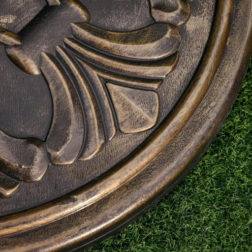 Soporte para Parasol Redondo de HDPE y Cemento Peso 13 kg para Poste de Paraguas de Ø35/38/48 mm Ø48x34 cm Bronce [4]