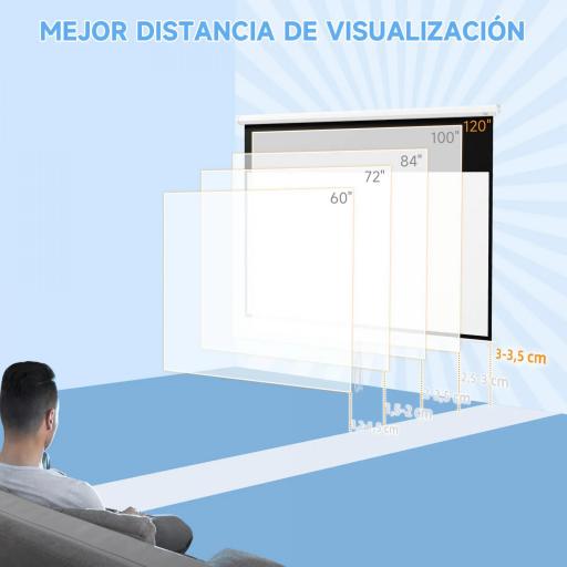 Pantalla de Proyector Manual 120 Pulgadas Formato 16:9 266x149 cm Blanco [4]