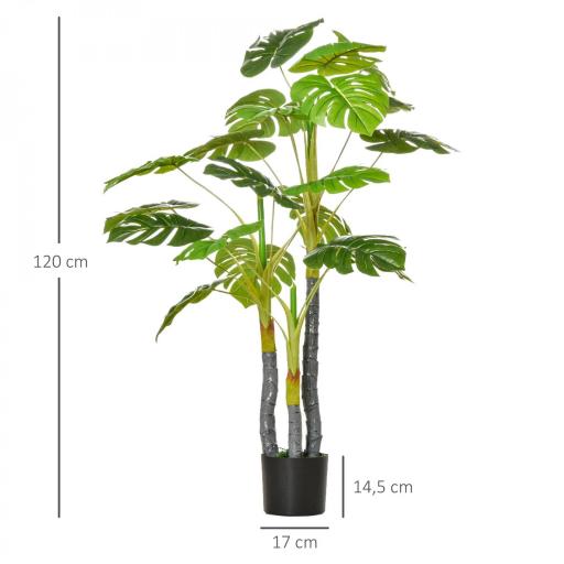 Árbol Tropical Decorativo Altura 120 cm con 20 Hojas para Hogar Salón Dormitorio Verde [1]