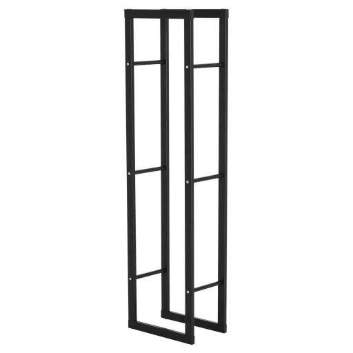 Soporte para Leña de Metal Estante de Leña Leñero de Exterior para Interior y Exterior Carga 100 kg 40x25x150 cm Negro [6]