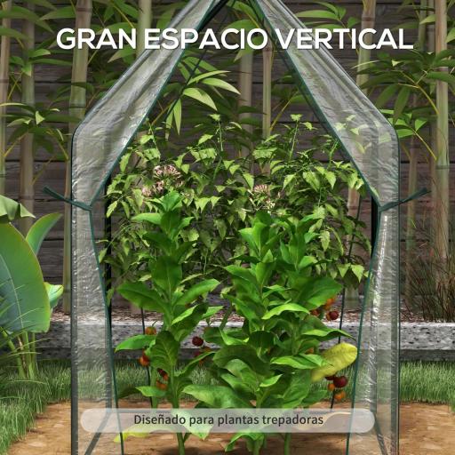 Invernadero de Terraza con 2 Puertas con Cremallera Anti-UV para Cultivo de Plantas Flores 90x90x145 cm Transparente [3]