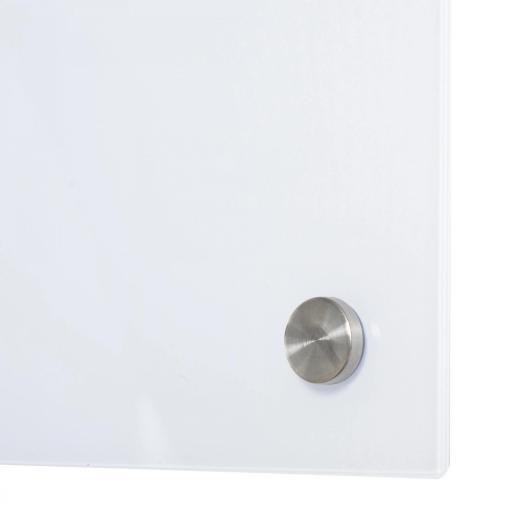 Pizarra de Cristal con Bandeja Pizarra de Pared sin Marco Incluye 4 Rotuladores y Borrador 90x60x0,45 cm Blanco [6]