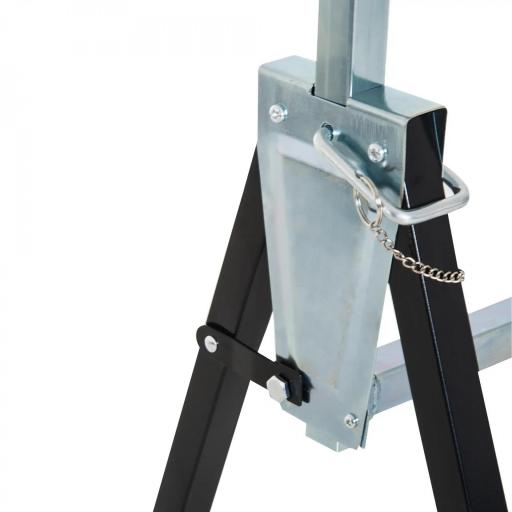 Set de 2 Caballetes Metálicos Plegables con Altura Ajustable Caballetes de Sierra de Acero 68x58x80-130 cm Negro [5]