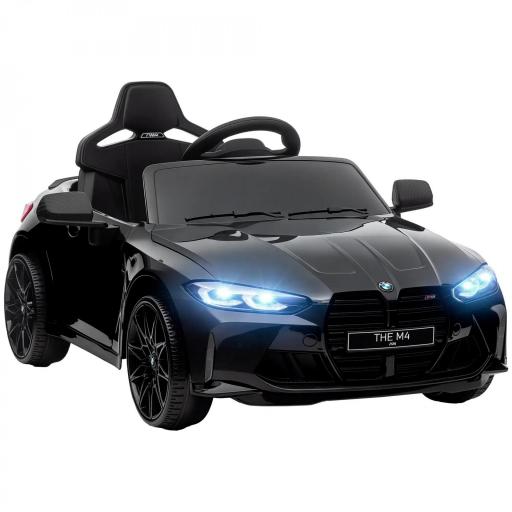 Coche de Batería para Niños 12V BMW M4 con Mando a Distancia Faros Bocina Música Velocidad 3-5 km/h Negro [9]
